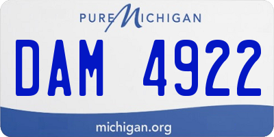 MI license plate DAM4922