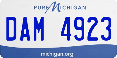 MI license plate DAM4923