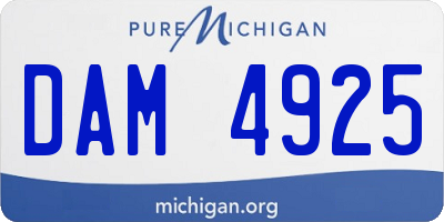 MI license plate DAM4925