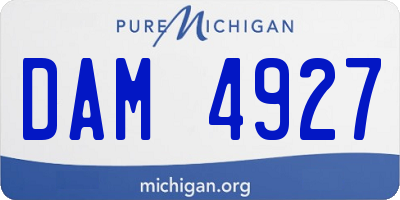 MI license plate DAM4927