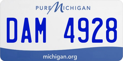 MI license plate DAM4928
