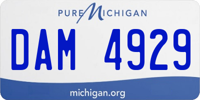 MI license plate DAM4929