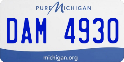 MI license plate DAM4930