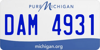 MI license plate DAM4931