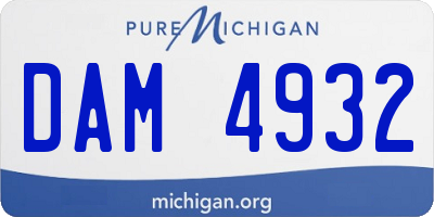 MI license plate DAM4932