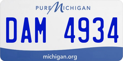 MI license plate DAM4934
