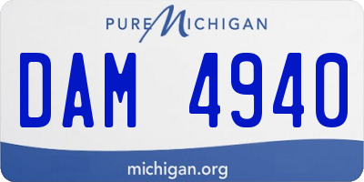 MI license plate DAM4940
