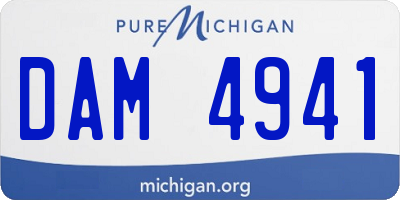MI license plate DAM4941