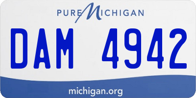 MI license plate DAM4942