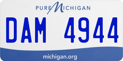 MI license plate DAM4944