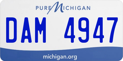 MI license plate DAM4947