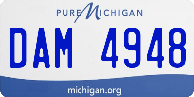 MI license plate DAM4948