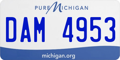 MI license plate DAM4953