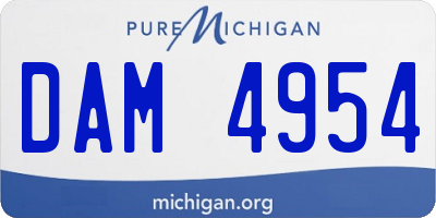 MI license plate DAM4954