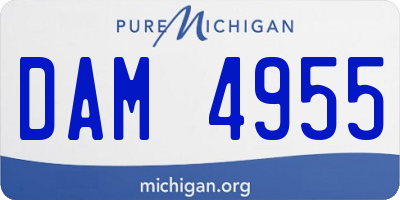 MI license plate DAM4955