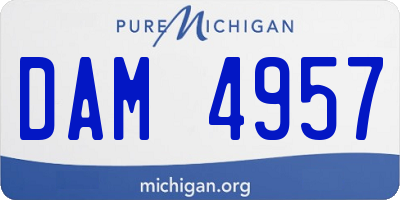MI license plate DAM4957