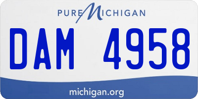 MI license plate DAM4958