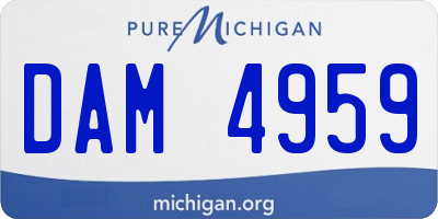 MI license plate DAM4959