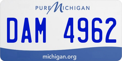 MI license plate DAM4962