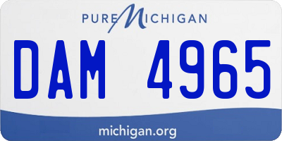 MI license plate DAM4965