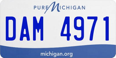 MI license plate DAM4971