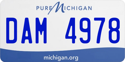 MI license plate DAM4978
