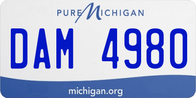 MI license plate DAM4980