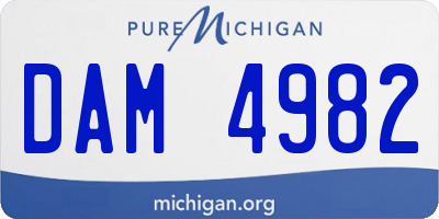 MI license plate DAM4982