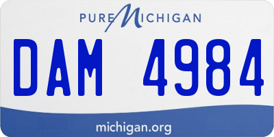 MI license plate DAM4984