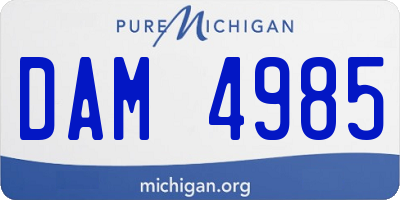 MI license plate DAM4985