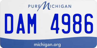 MI license plate DAM4986