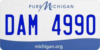 MI license plate DAM4990