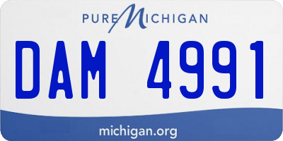 MI license plate DAM4991