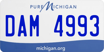 MI license plate DAM4993