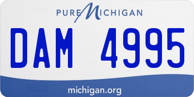 MI license plate DAM4995