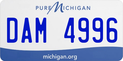 MI license plate DAM4996