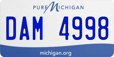MI license plate DAM4998