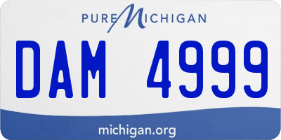 MI license plate DAM4999