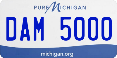 MI license plate DAM5000