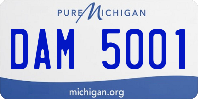 MI license plate DAM5001