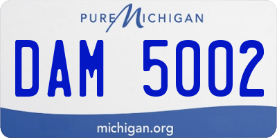 MI license plate DAM5002