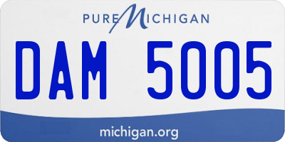 MI license plate DAM5005