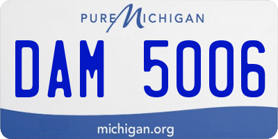 MI license plate DAM5006