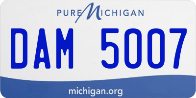MI license plate DAM5007