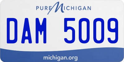 MI license plate DAM5009