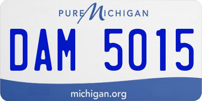 MI license plate DAM5015