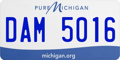 MI license plate DAM5016