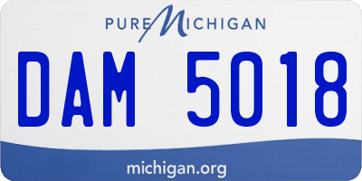 MI license plate DAM5018