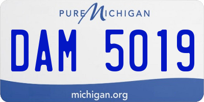 MI license plate DAM5019