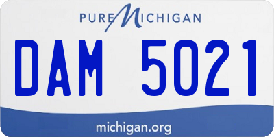 MI license plate DAM5021